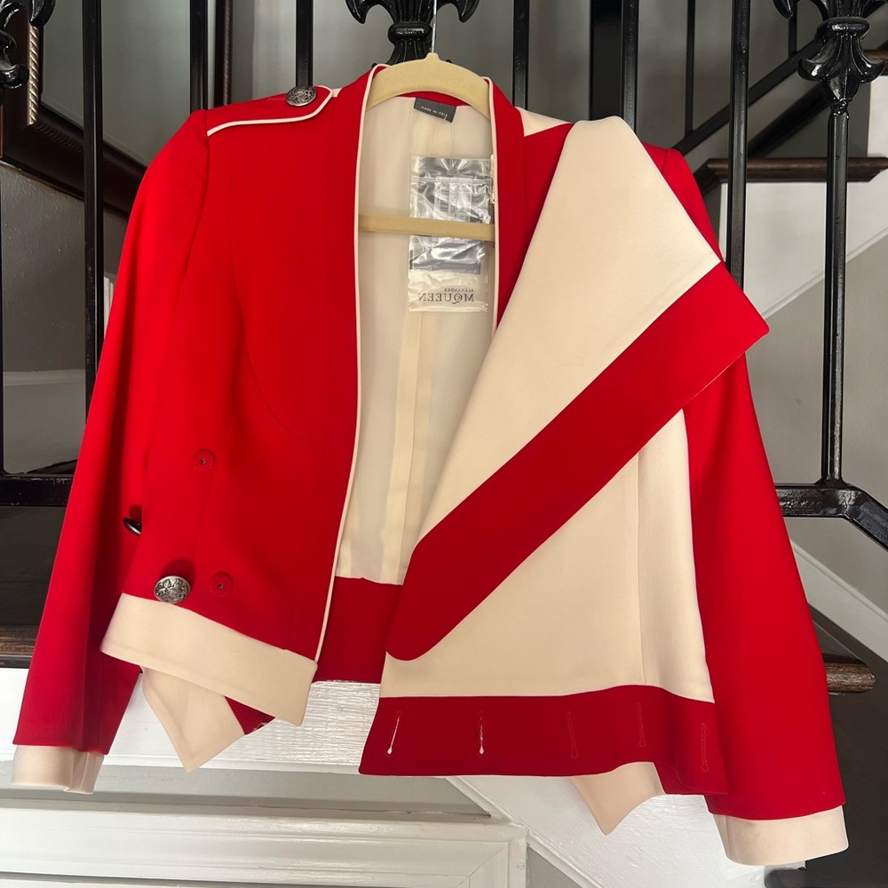 Alexander McQueen cream and red blazer New with tags